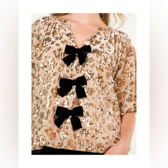 THML Shine Bright Sequin Bow Top - Picture 3 of 13